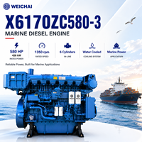 Mesin Diesel Laut SCDC WEICHAI Seri 6170 X6170ZC580-3 4 Tak 1350rpm 6 Silinder untuk Kapal Kargo dan Kapal Suplai