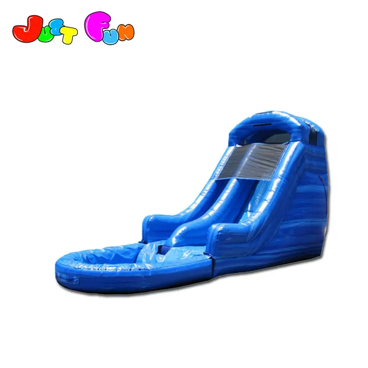 Big commercial blue inflatable water slide with pool foe party rental for kids