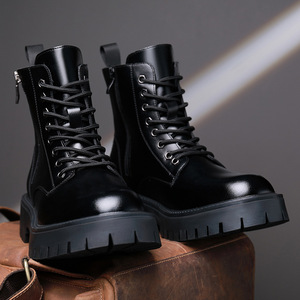 Men Winter Ankle Boots Genuine Leather Round Toe Plush Lining Rubber Outsole Anti Slippery Snow Boots - Product Image 2