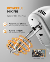 Mélangeurs Électriques Portatifs Personnalisés pour Cuisine Domestique, Batteur à Main Électrique 7 Vitesses pour Aliments, Farine, Pâte, Gâteaux et Œufs