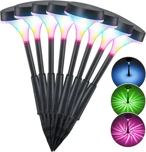 1W RGB Lamps Solar Powered Garden Spike Lights with poly-crystalline silicon solar panel