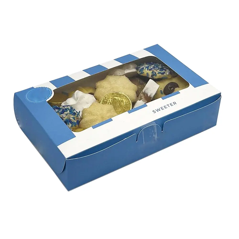 Açık kapaklı tatlı tatlı ve pembe tatlı kutuları için özel kağıt kutu