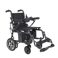 Fauteuil roulant électrique pliable léger en acier carbone avec deux moteurs brossés de 250 W pour personnes âgées