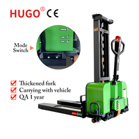 500kg 1000kg batteria piombo-acido autolifiante AWD Pallet Loader Semi elettrico portatile solido Stacker 1000mm lunghezza forcella