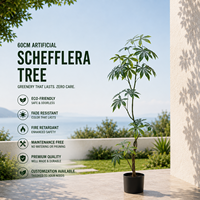 Arbre artificiel Schefflera hyper-réaliste en pot, ignifuge et résistant aux UV, pour Pâques, anniversaires, hôtels, bureaux, vente directe usine