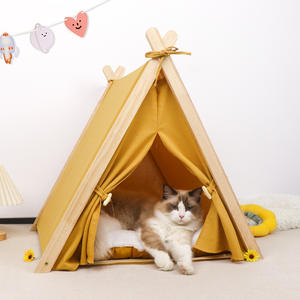Haustier Zelt tragbare Katze Welpe Tipi Haus mit weichen dicken Kissen Hund Tipi Bett für Indoor Katzen kleine Hunde - Product Image 5