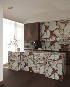 YUSHI lucidato Calacatta Viola marmo cucina isola Top per Villa Hotel cucina soggiorno controsoffitto decorazione - Product Image 4