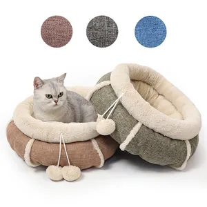 High quality plush round cat house bed cat tunnel bed sofa sleeping bed