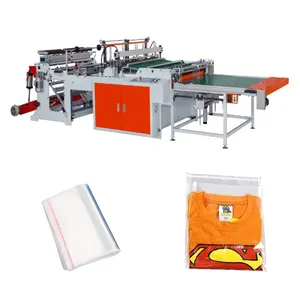 Alta velocidade Double Lines Heat Cutting Side Sealing Bag Making Machine