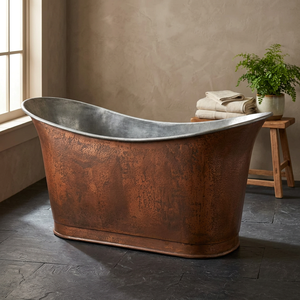 Baignoire Balnéo en Cuivre Luxe Bronze Huilé, Double Baignoire Balnéo Autoportante Design Moderne pour Salle de Bain et Villas - I H C - Product Image 1