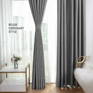 Wholesale thicken luxury curtains fabric and materials 100% polyester black out curtain fabric