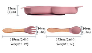 ชุดจานแบ่งซิลิโคน BPA ปลอดภัยใช้กับไมโครเวฟและเครื่องล้างจานอาหารดูดรูปกระรอกใช้ในทุกวัน - Product Image 5
