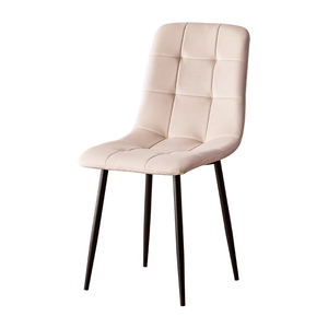 Chaise de salle à manger moderne en velours rembourré avec piètement métallique <span class=keywords><strong>noir</strong></span>, prix de gros usine - Product Image 2