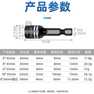 Fuxin 8mm Magnetic Socket Wrench Hex Shank 1/4 In Chrome Plated Automotive Repair Tool - Product Image 1