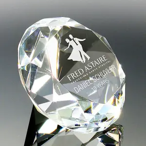 Crystal, K9 Crystal, Crystal Gifts. Crystal Diamond Paper Weight for Wedding Favors