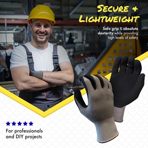 Industrial Safety <b>Gloves</b> Bamboo Fiber Spandex Lined with Flexible Touchscreen Nitrile Foam Palm Dipped Work <b>Gloves</b> - Product Image 3