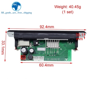 TZT <span class=keywords><strong>Bluetooth</strong></span> 5,0 REPRODUCTOR DE MP3 placa decodificadora 5V-32V 6W amplificador coche FM Radio módulo soporte FM TF USB AUX grabadoras - Product Image 2