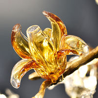 Nouveau lustre LED personnalisé, luminaire suspendu, grand projet, intérieur, feuille de ginkgo, fleur, pour hall d'hôtel, villa, bar, cristal pour l'art