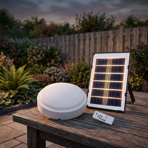Lámpara de Techo LED Solar con Control Remoto, DC5V-6V, 36W, Diámetro 14cm, Carga con Panel Solar, Material PP, 2400mAh, Panel Solar de 3W - Product Image 6