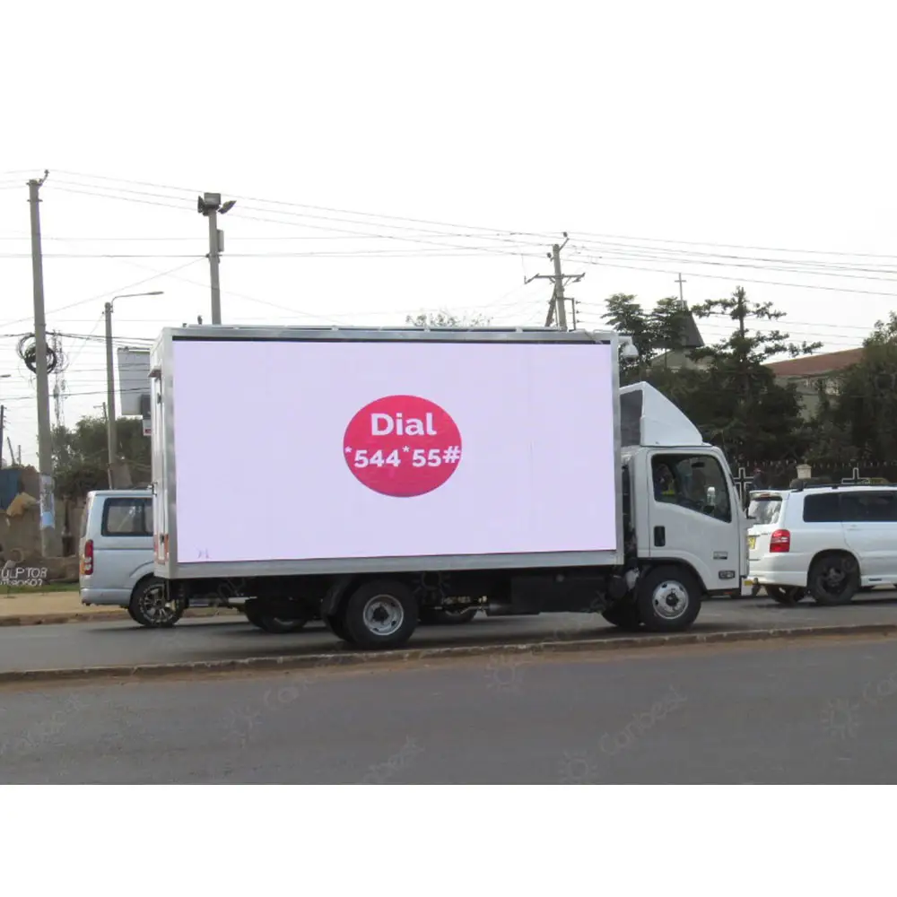 Pantalla LED para publicidad móvil al aire libre, para vehículo, furgoneta, camión, P4