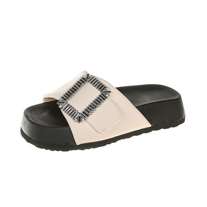 รองเท้าแตะสวมสไตล์สปอร์ตเกาหลีสำหรับผู้หญิง ดีไซน์กันลื่น ลายดอกไม้ ระบายอากาศได้ดี พื้นรองเท้า PU หนัง PU แบบเชื่อมติดกัน พื้นรองเท้าด้านนอกทำจากหนัง - Product Image 6