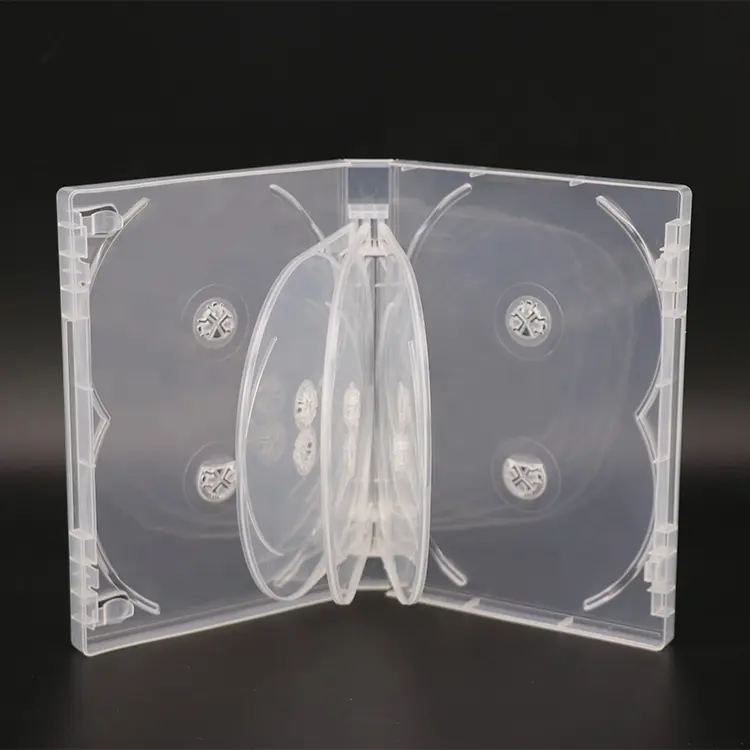 SUNSHING 25mm 10 CDs Case With 3 Trays Clear Vinyl Records Disc Holder Wholesale DVD Movie Box Blu Ray Case