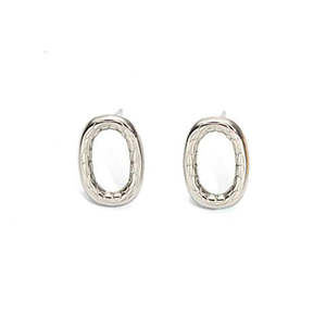 Boucles d'oreilles tendance en acier inoxydable 316L plaqué or PVD, durables et résistantes, forme ovale - Product Image 1
