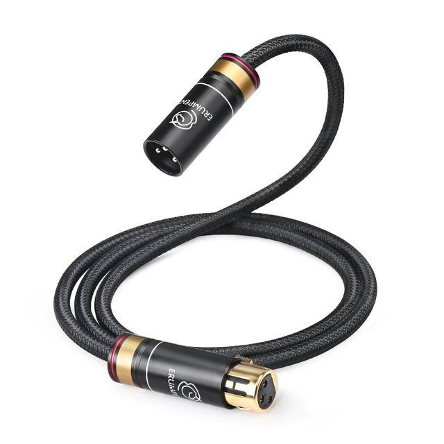 ERUMPENT XLR Cable High Quality 1m 3m Professional 3 Pin Male Female Microphone 2XLR PVC for Car Computer Speaker