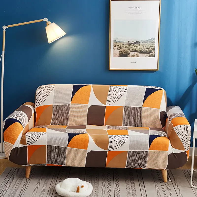 Groothandel Moderne Geometrische Klassieke Universele Hoes Stretch Elastische Stof 3 Zits Waterdichte Volledige Gedrukt Couch Sofa Cover
