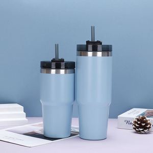 Gobelet de voyage isotherme sous vide 20oz 30oz pour voiture avec couvercle, paille et base antidérapante, pour boissons chaudes et froides en conduite - Product Image 5