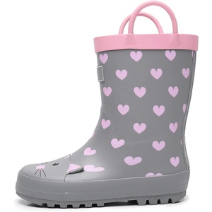 <span class=keywords><strong>Bottes</strong></span> de pluie pour tout-petits avec poignées faciles à enfiler, <span class=keywords><strong>bottes</strong></span> de pluie <span class=keywords><strong>en</strong></span> <span class=keywords><strong>caoutchouc</strong></span> imperméables pour enfants, filles et garçons, chaussures amusantes imprimées pour l'extérieur - Product Image 2