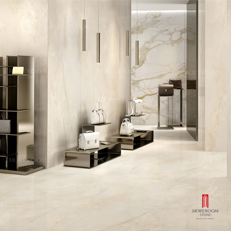Роскошная белая мраморная керамическая плитка из оникса большого размера
