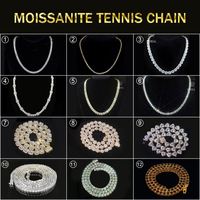 Venta caliente Collar de los hombres 10K Cadena de tenis de moissanita de oro sólido