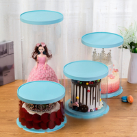 Boîte à gâteau ronde en plastique transparent en vrac, emballage alimentaire en PET transparent pour gâteaux, 6, 8, 10, 12 pouces, anniversaire, mariage