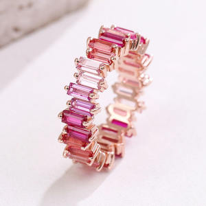 Culture en laboratoire de bijoux exquis taille émeraude pour bagues de fiançailles pour femmes, <span class=keywords><strong>bague</strong></span> éternelle jaune 10k <span class=keywords><strong>saphir</strong></span> coloré - Product Image 4