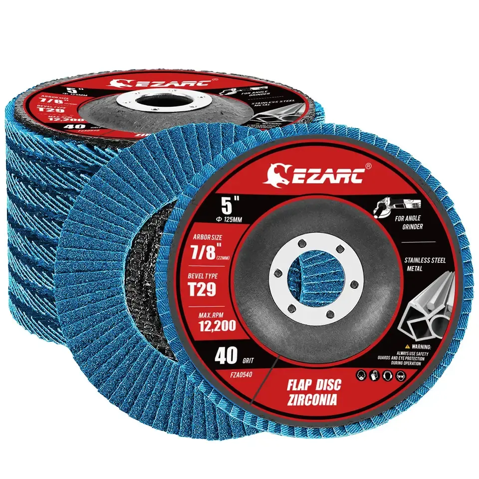 Ezarc Customized 5 Inch Zirconia Flap Disc For Grinding Stainless Steel For Angle Grinder