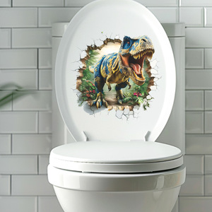 Pegatina de <span class=keywords><strong>Pared</strong></span> de Dinosaurio que Rompe Paredes, Paisaje Forestal, Autoadhesiva, Pegatinas de <span class=keywords><strong>Pared</strong></span> <span class=keywords><strong>3D</strong></span> <span class=keywords><strong>para</strong></span> Habitación de Niños, Baño - Product Image 4