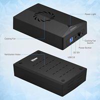 FIDECO Plásticos ABS USB 3,0 22TB 3.5in con interruptor de ventilador 2,5 3,5 pulgadas SATA caja de disco duro SSD HDD caja externa