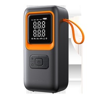 Compresseur d'air électrique sans fil à affichage numérique, gonfleur de voiture portable, chargeur de voiture double usage, ABS 72V, noir/orange