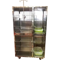 Cage pour gros chats en acier inoxydable vétérinaire avec cage à oxygène