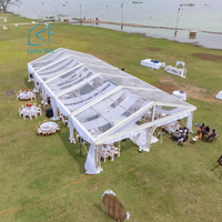 Tente de réception extérieure en PVC transparent robuste avec structure en aluminium pour 200 personnes