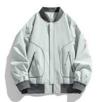Manteau d'extérieur pour hommes Veste de printemps et d'automne Version coréenne Tendance Décontractée Couleur unie Uniforme Baseball Manteau Veste OEM