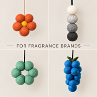 Lot de boules parfumées en feutre de laine feutrée à la main, diffuseur de voiture pour aromathérapie, sachet de placard