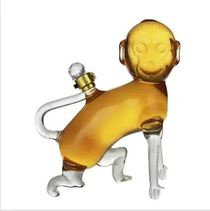各种款式手工动物猴子形状玻璃威士忌伏特加酒瓶/生肖酒瓶