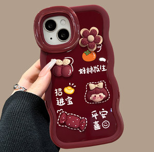 Funda de TPU con cordón y diseño de muñeca, borde ondulado, soporte doble <span class=keywords><strong>invisible</strong></span> para iPhone X, XR, XS, 11, 12, 13, 14, 15, 16, 17 - Product Image 4