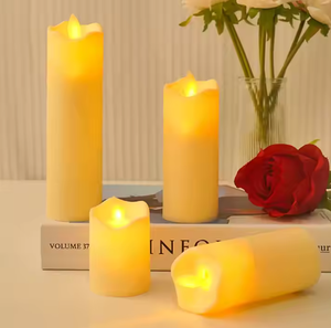 Bougie Pilier LED sans <span class=keywords><strong>Flamme</strong></span> à Télécommande, Étanche, en Plastique, Effet Scintillant, Idéale pour Décoration Extérieure et Mariages – Qualité Supérieure à Prix Abordable - Product Image 5