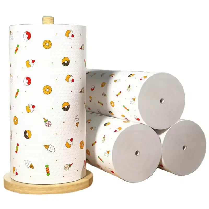 Strong Thick water oil absorption disposable washable kitchen towel with your private label kitchen paper factory price