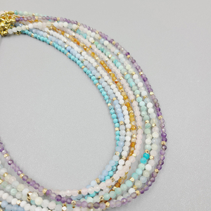 Collar de Piedras Preciosas Curativas de Cristal Natural, Collar de Cuentas de Piedras Preciosas Facetadas de 2-3 mm para Mujer - Product Image 2