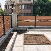 Valla de WPC, Madera Plástica y Aleación de Aluminio, Anticorrosión, Impermeable, Ecológica, Ignífuga, Diseño Moderno, para Exteriores, Hogar, Villa