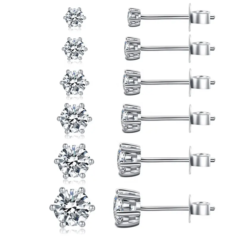 925 Sterling Silver Small Stud Earrings Set women 2022 Summer Jewellery aaaa Cubic Zircon CZ Luxury Wedding Earring girls boys